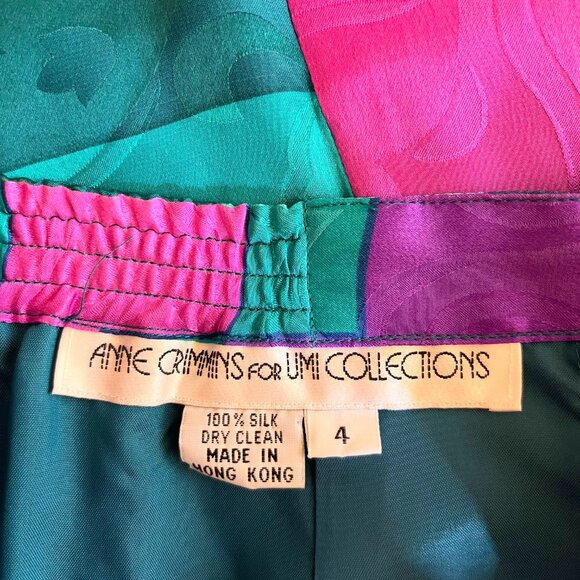 Vintage Anne Crimmins for Umi Skirt and Scarf Set Matching Silk Size 4 - Picture 4 of 13